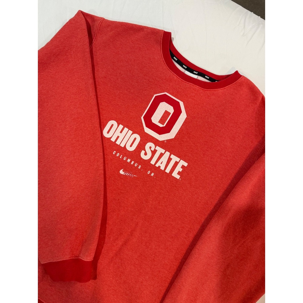 Nike Ohio State Buckeyes Crewneck Sweatshirt Mens XXL Red Columbus OH Fleece